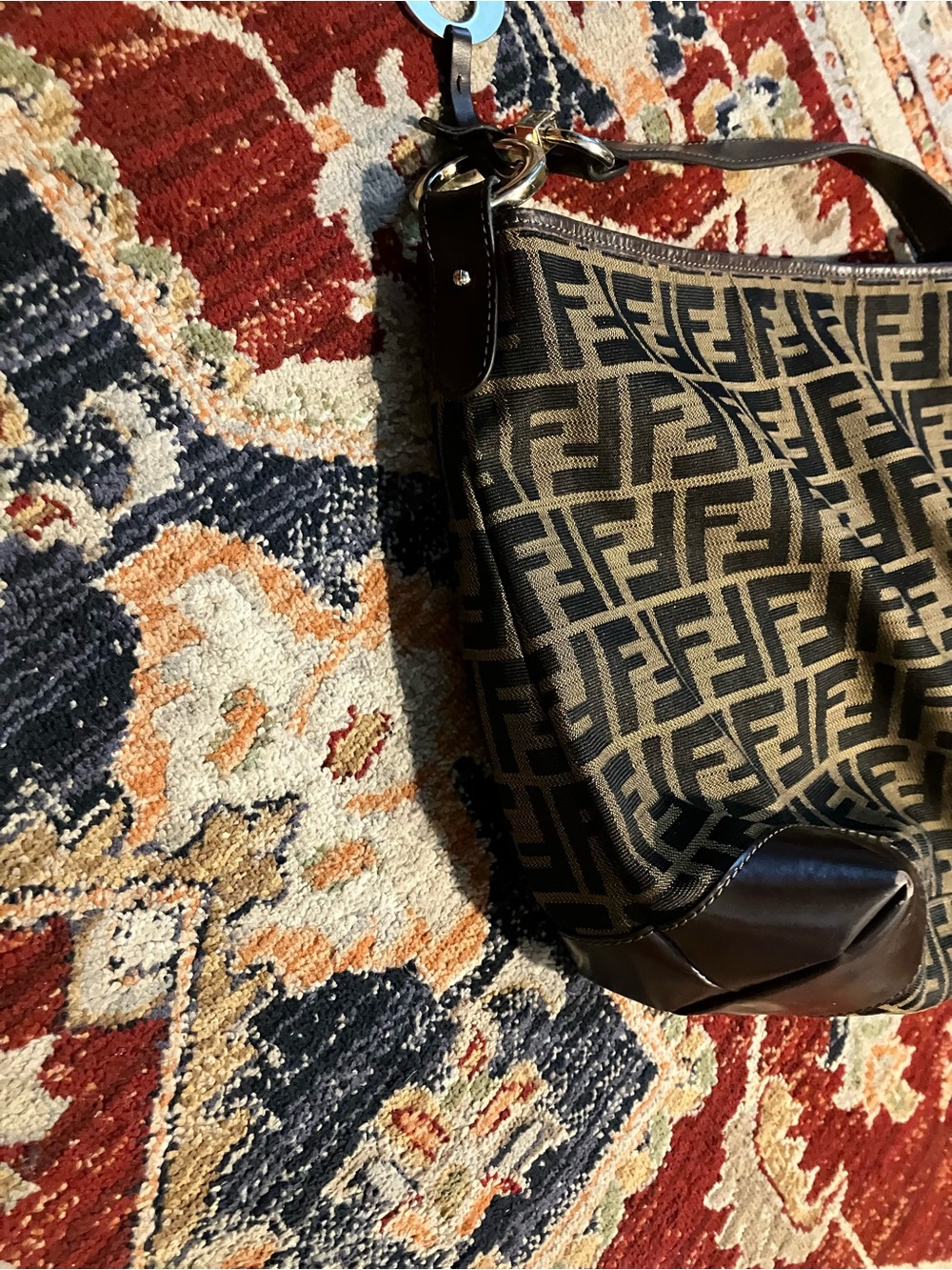 Fendi Zucca Tote Shoulder Bag Vintage Rare - Picture 5 of 15